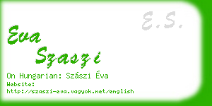 eva szaszi business card